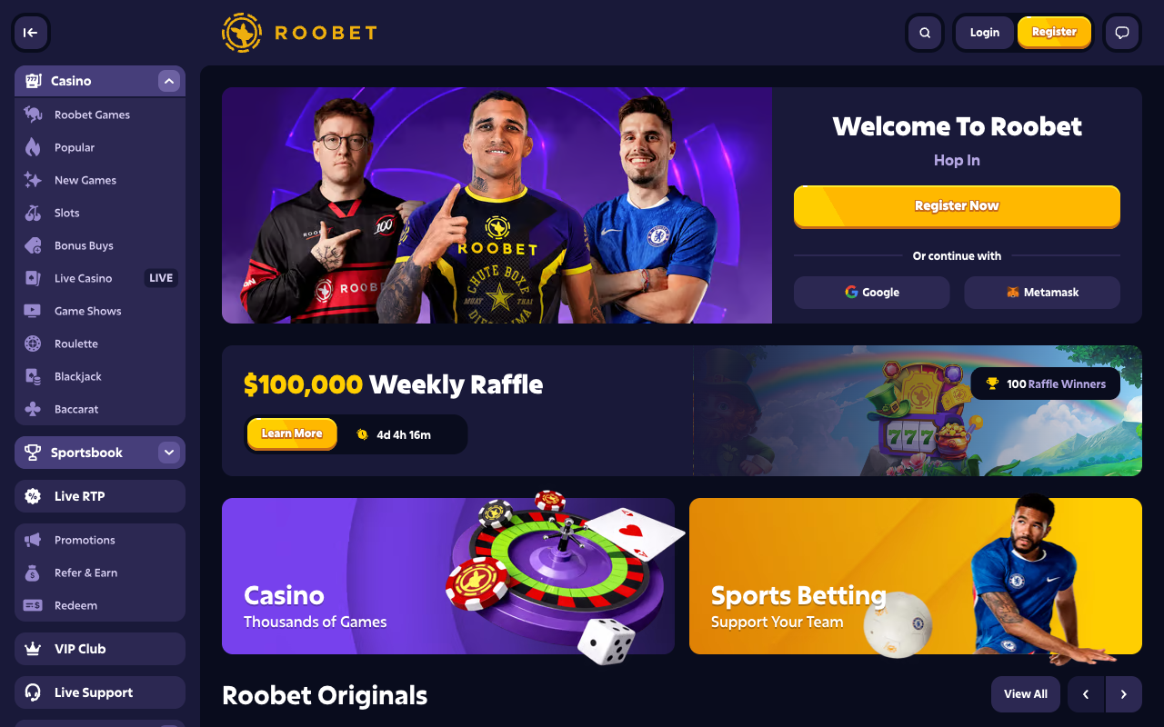 Roobet — Startseite